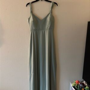 Green long bridesmaid dress